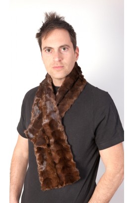 Mink fur scarf - Brown mink fur remnants